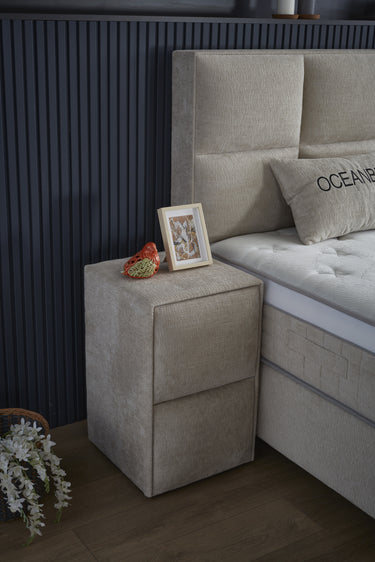 Opbergboxspring Oceanbedd Beige – 140x200 cm - afbeelding 5