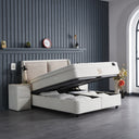 Opbergboxspring Twinbedd Beige – 140x200 cm - afbeelding 2