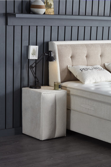 Opbergboxspring Perlabedd Beige – 160x200 cm - afbeelding 3