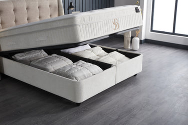 Opbergboxspring Perlabedd Beige – 140x200 cm - afbeelding 9