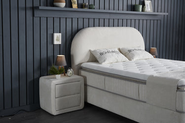 Opbergboxspring Bohembedd Beige – 140x200 cm - afbeelding 3