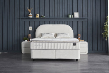 Opbergboxspring Bohembedd Beige – 180x200 cm - afbeelding 6