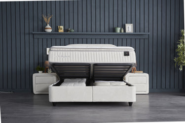 Opbergboxspring Bohembedd Beige – 140x200 cm - afbeelding 9