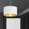 ASTON 1-lichts hanglamp - Wit goud hanglamp met lampenkap - 35 cm breed