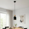 Mesi hanglamp hout 1-lichts zwart hanglamp met lampenkap - metaal en hout online kopen bij Mooier Thuis