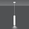 KIBO 1-lichts hanglamp - Wit hanglamp met buisvorm - 8 cm breed