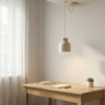 Kru hanglamp hout 1-lichts mokka hanglamp met lampenkap - Ø 18 cm