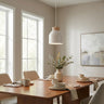Vigo hanglamp hout 1-lichts wit hanglamp met lampenkap - bestellen bij Mooier Thuis