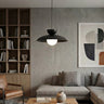 Mulan hanglamp wit glas 1-lichts zwart hanglamp met lampenkap - bestellen bij Mooier Thuis