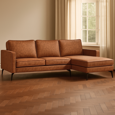 Hoekbank Jackson - Microleder Cognac