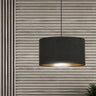 HILDE 1-lichts hanglamp - Zwart fluweel met goud hanglamp met lampenkap - afbeelding 9