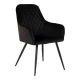 Set van 2 - Eetkamerstoel Harbo - Velvet Zwart