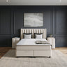 Opbergboxspring Blackpearl Beige – 180x220 cm - velvet en metaal - Mooier Thuis