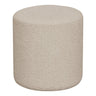 Ronde Hocker met zachte bouclé-stof beige - hout - Mooier Thuis