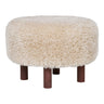Inverness Hocker stof lichtbruin - hout - Mooier Thuis