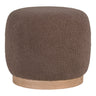 Belfort Poef Teddy Bruin met Houten Voet Ø44,5 cm - polyester en schuim - Mooier Thuis