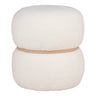 Milford Hocker met zachte teddy-bekleding wit - hout - Mooier Thuis