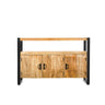 Dressoir Britt mangohout naturel met 3 deuren - naturel en bruin - Mooier Thuis