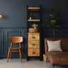 Open kast Britt mangohout met laden 200 cm - naturel en bruin - Mooier Thuis