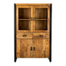 Vitrinekast Britt mangohout naturel 115 cm - naturel en bruin - Mooier Thuis