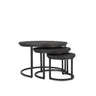 Salontafel set van 3 Rylee rond zwart mangohout salontafel 3-delig - 75 cm breed - Mooier Thuis