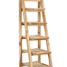 Ladderkast Barney vouwbaar teakhout naturel 165 cm decoratieve ladderrek - naturel en bruin - Mooier Thuis