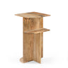 Bijzettafel Jade naturel hout rond 38x70 cm - naturel en bruin - Mooier Thuis