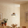 Mooier Thuis - Kivi hanglamp hout 1-lichts wit naturel klein hanglamp met lampenkap - 20 cm breed