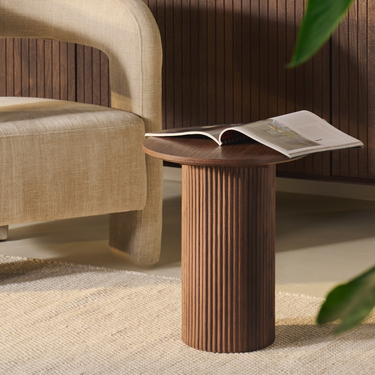 Bijzettafel Nora - Ø40cm Walnoot
