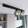 FIT 2-lichts plafondlamp - Smoked glas plafondlamp met ronde bol - sfeervol in een Minimalistisch interieur