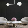 MINERVA 2-lichts plafondlamp - Wit glas plafondlamp met kap - sfeervol in een Modern interieur