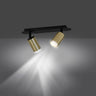 ZEN 2-lichts plafondspot - Zwart-goud plafondspots & spotbalken - 42 cm breed