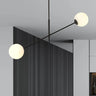 Mooier Thuis - LINEAR 2-lichts hanglamp - Wit glas hanglamp met ronde bol - 102 cm breed