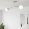Pregos plafondlamp opaalwit glas 2-lichts plafondlamp met ronde bol - afbeelding 5