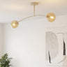 Pregos plafondlamp amber glas 2-lichts amber plafondlamp met ronde bol - afbeelding 5