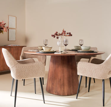 Eettafel Mokka Rond - Lichtbruin Ø150cm