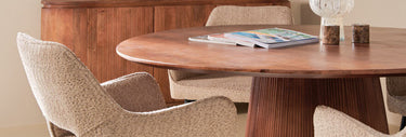 Eettafel Mokka Rond - Lichtbruin Ø120cm
