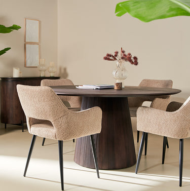 Eettafel Mokka Rond - Donkerbruin Ø150cm
