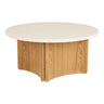 Motril Salontafel Cementlook Wit Ø80 cm - wit en naturel - Mooier Thuis