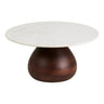 Heide Salontafel mangohout met marmeren blad - wit - Mooier Thuis