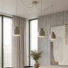 Mooier Thuis - Kru hanglamp hout 3-lichts mokka hanglamp met lampenkap - metaal en hout