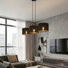 Eco hanglamp textiel 3-lichts zwart hanglamp met lampenkap - sfeervol in een Minimalistisch interieur