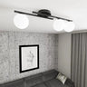 Mooier Thuis - KAIRO 3-lichts plafondlamp - Wit glas plafondlamp met ronde bol - 74 cm breed