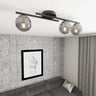 Mooier Thuis - KAIRO 3-lichts plafondlamp - Smoked glas plafondlamp met ronde bol - 74 cm breed
