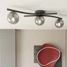 Mooier Thuis - OPUS 3-lichts plafondlamp - Smoked glas plafondlamp met ronde bol - metaal en glas
