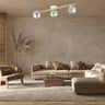 SPLENDI 3-lichts plafondlamp - Smoked glas plafondlamp met ronde bol - sfeervol in een Modern interieur