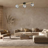 SPLENDI 3-lichts plafondlamp – Smoke glas plafondlamp met ronde bol - sfeervol in een Modern interieur