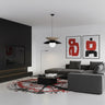 Nagoya hanglamp wit glas 3-lichts zwart mokka hanglamp met lampenkap - afbeelding 5