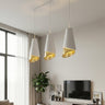 Moda hanglamp textiel 3-lichts wit goud hanglamp met lampenkap - afbeelding 5