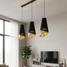 Moda hanglamp textiel 3-lichts zwart goud hanglamp met lampenkap - afbeelding 5
